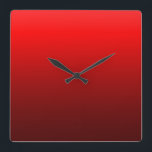 Glatte moderne hochrotes Rot-Wanduhren Quadratische Wanduhr<br><div class="desc">Ein ursprünglicher Entwurf durch Kennzeichen Antum.</div>