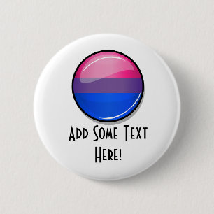 Glatte runde Bisexuality-Flagge Button