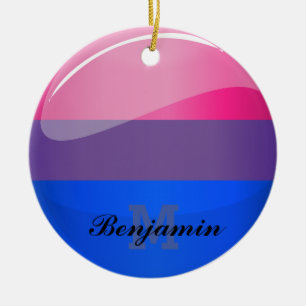 Glatte runde Bisexuality-Flagge Keramikornament