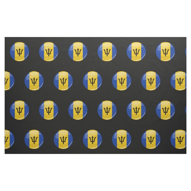 Glatte runde Flagge von Barbados Stoff (Fat Quarter (45,7 x 55,9 cm))