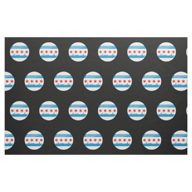 Glatte runde Flagge von Chicago Stoff (Fat Quarter (45,7 x 55,9 cm))
