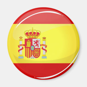 Glatte runde Flagge von Spanien Magnet