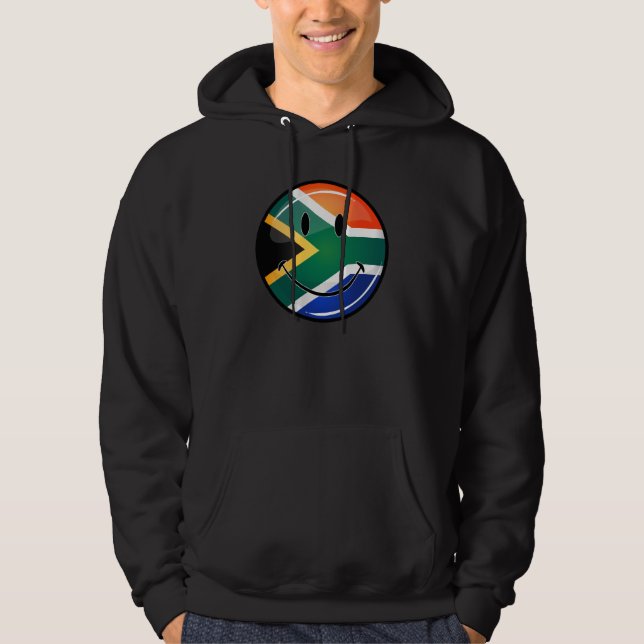 Glatte runde glückliche südafrikanische Flagge Hoodie (Vorderseite)