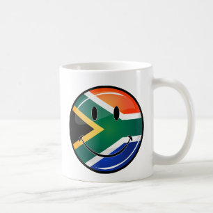 Glatte runde glückliche südafrikanische Flagge Tasse