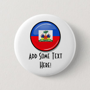 Glatte runde haitianische Flagge Button
