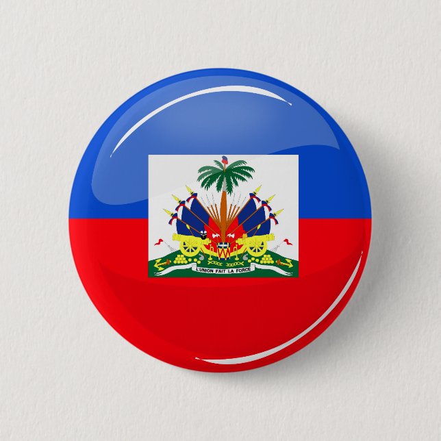 Glatte runde haitianische Flagge Button (Vorderseite)