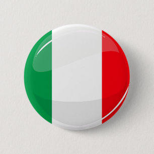 Glatte runde italienische Flagge Button