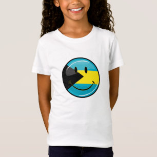 Glatte runde lächelnde Bahamain Flagge T-Shirt