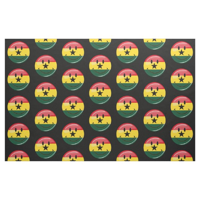 Glatte runde lächelnde Ghanian Flagge Stoff (Fat Quarter (45,7 x 55,9 cm))