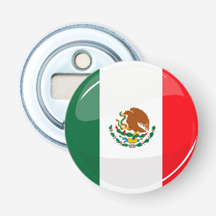 Glatte runde mexikanische Flagge Flaschenöffner