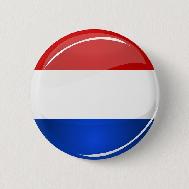 Glatte runde niederländische Flagge Button (Vorderseite)