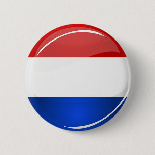 Glatte runde niederländische Flagge Button