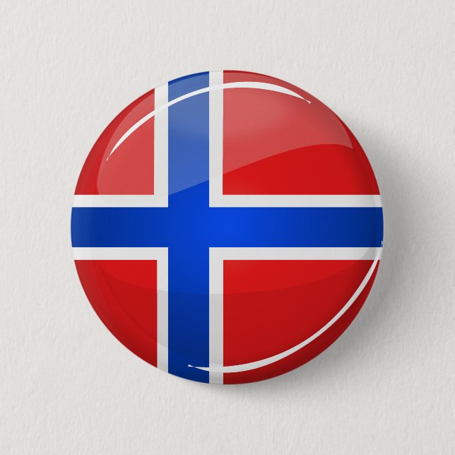 Glatte runde Norwegen-Flagge Button (Vorderseite)