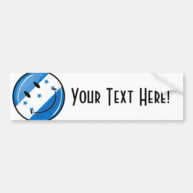 Glatte Runden-lächelnde honduranische Flagge Autoaufkleber (Vorne)