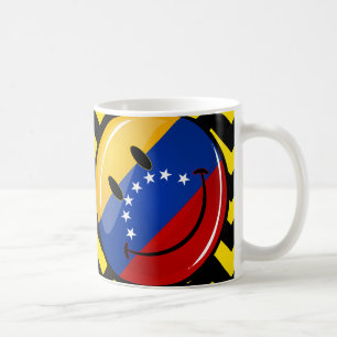 Glatte Runden-lächelnde venezolanische Flagge Tasse