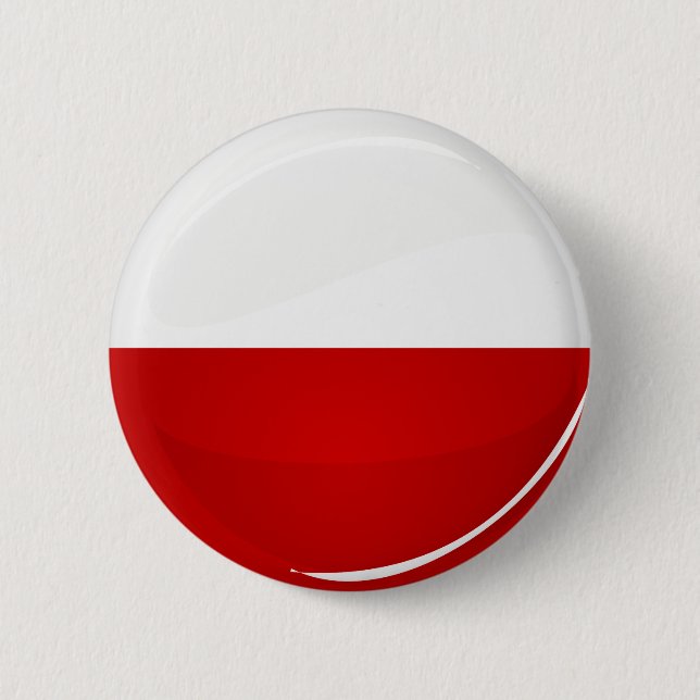 Glatte Runden-Polnisch-Flagge Button (Vorderseite)