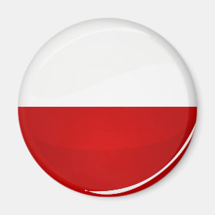 Glatte Runden-Polnisch-Flagge Magnet