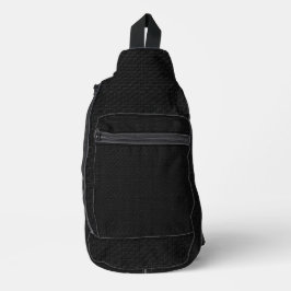 Glatte Stealth-Schwarz-Kohlenstoff-Mikro-Tech-Text Crossbody Bag