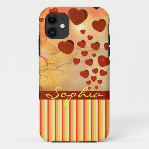 Glatte Süßigkeits-blühen roter orange Herz-Baum Case-Mate iPhone Hülle