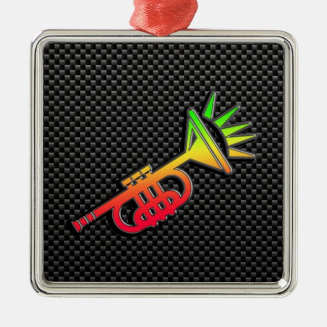 Glatte Trompete Silbernes Ornament (Vorne)