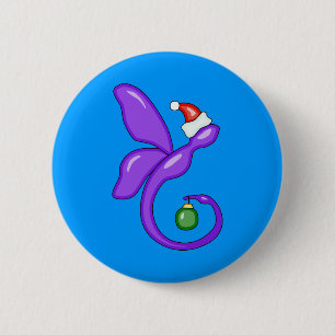 Glatte Weihnachtslibelle Button