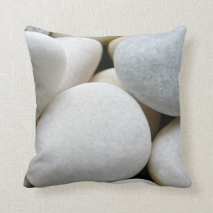 Glatte weiße runde Zen-Kiesel-SteinFoto-Kissen Kissen