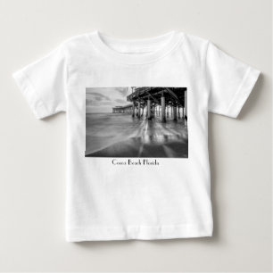 Glatte Wellen am Cocoa Pier Grayscale Baby T - Shi T-shirt