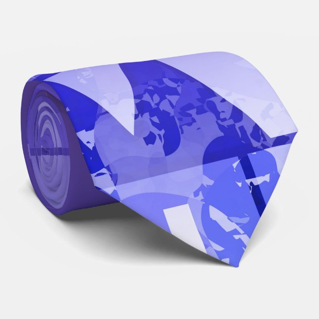 Glatter blauer violetter geometrischer Farbverlauf Krawatte (Gerollt)