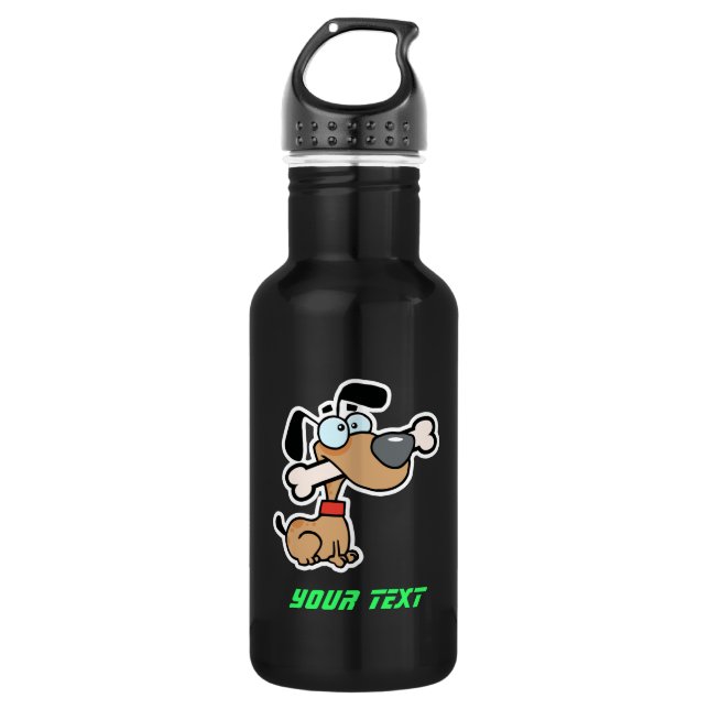 Glatter Cartoon-Hund Trinkflasche (Vorderseite)