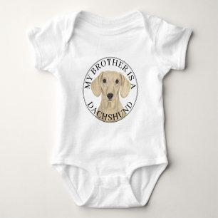Glatter Creme-Dachshund-Hund großer Bruder Baby Strampler