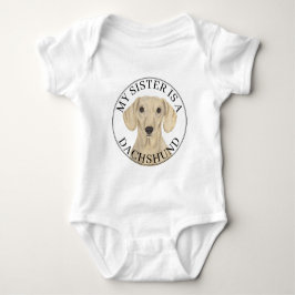 Glatter Creme-Dackel große Schwester Baby Strampler