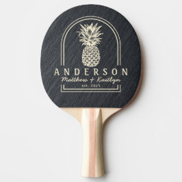 Glatter dunkler Granit-Ananas-Hochzeitsbogen & Nam Tischtennis Schläger
