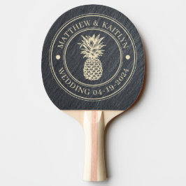 Glatter dunkler Granit-Ananas-Hochzeitsnamen Tischtennis Schläger