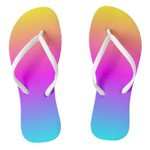 Glatter fröhlicher Farbverlauf in Gelb Pink Blau Flip Flops