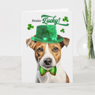 Glatter Jack Russell Hund Glücklicher St. Patrick' Feiertagskarte