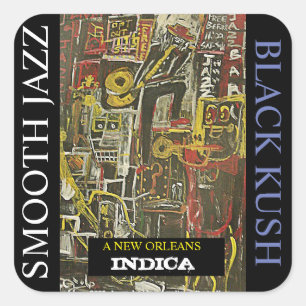 GLATTER JAZZ BLACK KUSH QUADRATISCHER AUFKLEBER