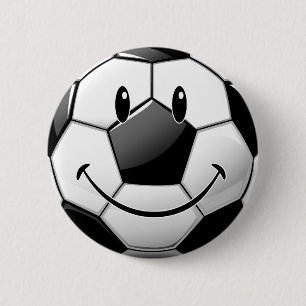 Glatter lächelnder Toon-Fußball Button