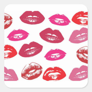 Glatter Lippentapeten-Hintergrund Quadratischer Aufkleber