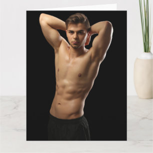Glatter Pit Hot Guy Grußkarte Karte