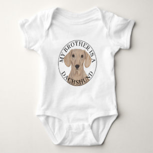 Glatter roter Dachshund großer Bruder Baby Strampler