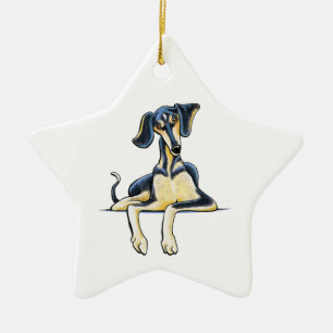 Glatter Saluki Emil Keramikornament