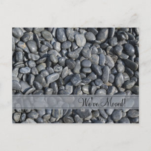 Glatter schwarzer Stein Änderung der Adresse Ankündigungspostkarte