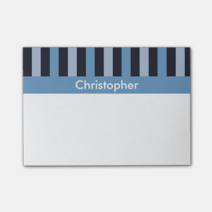 Glattes Blau Striped Post-it Klebezettel