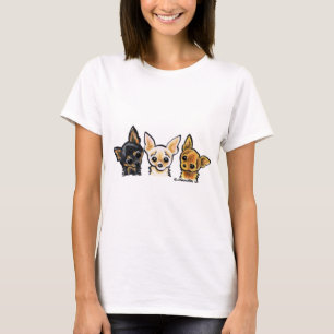 Glattes Chihuahua-Trio T-Shirt
