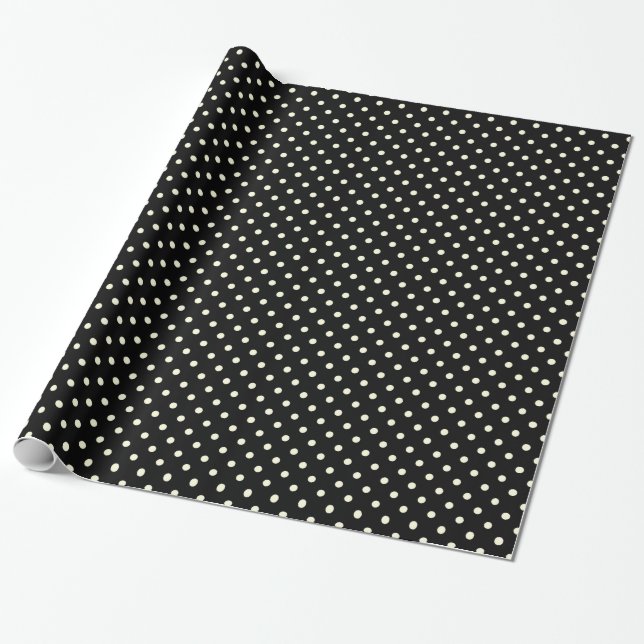 Glattes Packpapier punktiert Kreis-schwarze Creme (Ungerollt)