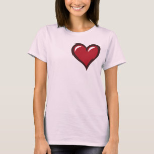 Glattes rotes Herz T-Shirt