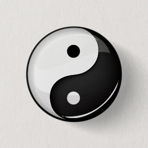 Glattes rundes Yin Yang Symbol Button