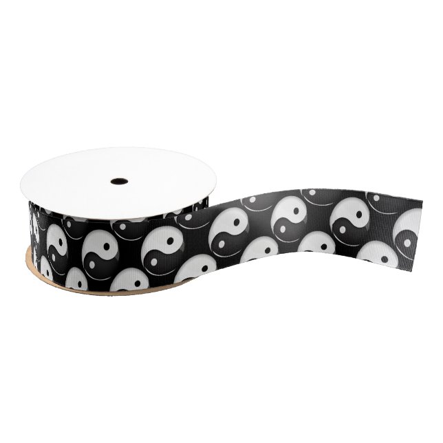 Glattes rundes Yin Yang Symbol Ripsband (Spule)