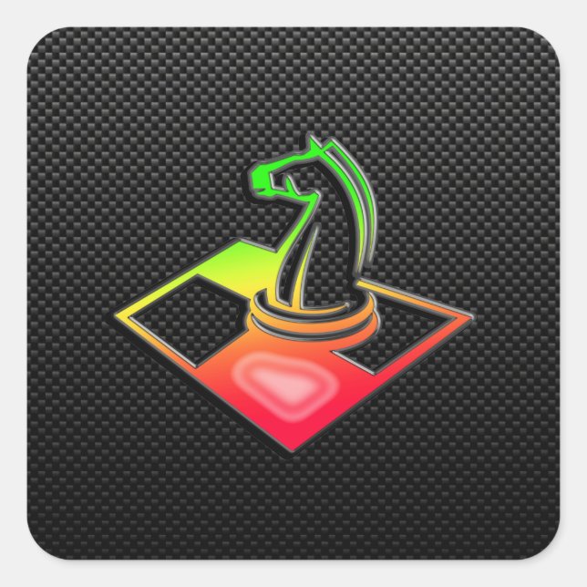 Glattes Schach Quadratischer Aufkleber (Vorderseite)