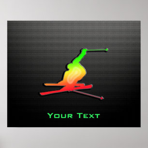 Glattes Schnee-Skifahren Poster